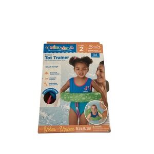 SwimSchool Deluxe Tot Trainer Level 2 Kids Swim Vest Float Green Blue 2-4 Years